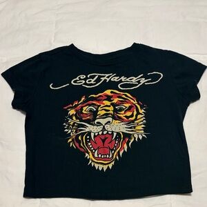 Ed Hardy T-Shirt with Tiger Graphic Small
